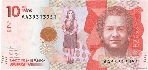 billete de 10000 pesos colombianos
